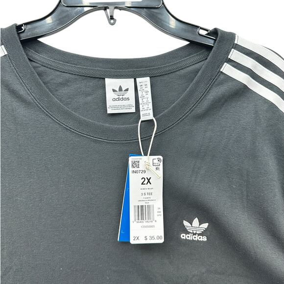 Adidas Womens 2X Plus Size Original Black Tee Shirt XXL - Picture 2 of 6